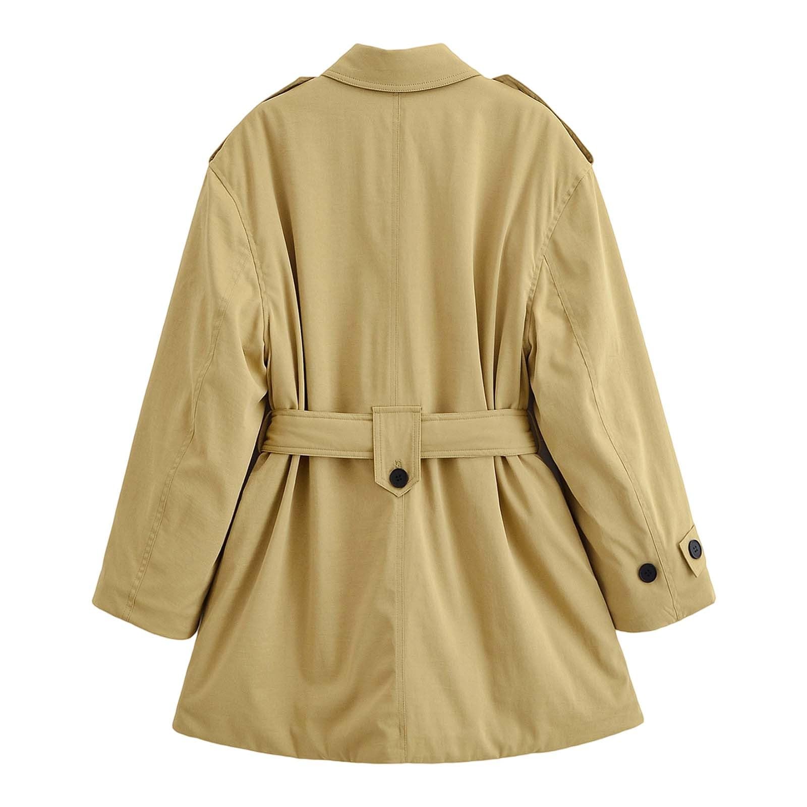 Chaqueta Mujer Abrigo Entretiempo Invierno Cazadora Plumiferos，Abrigo ajustado femenino con cinturón capucha desmontable corte ceñido reversible chaqueta acolchada sintética resistente al para invier
