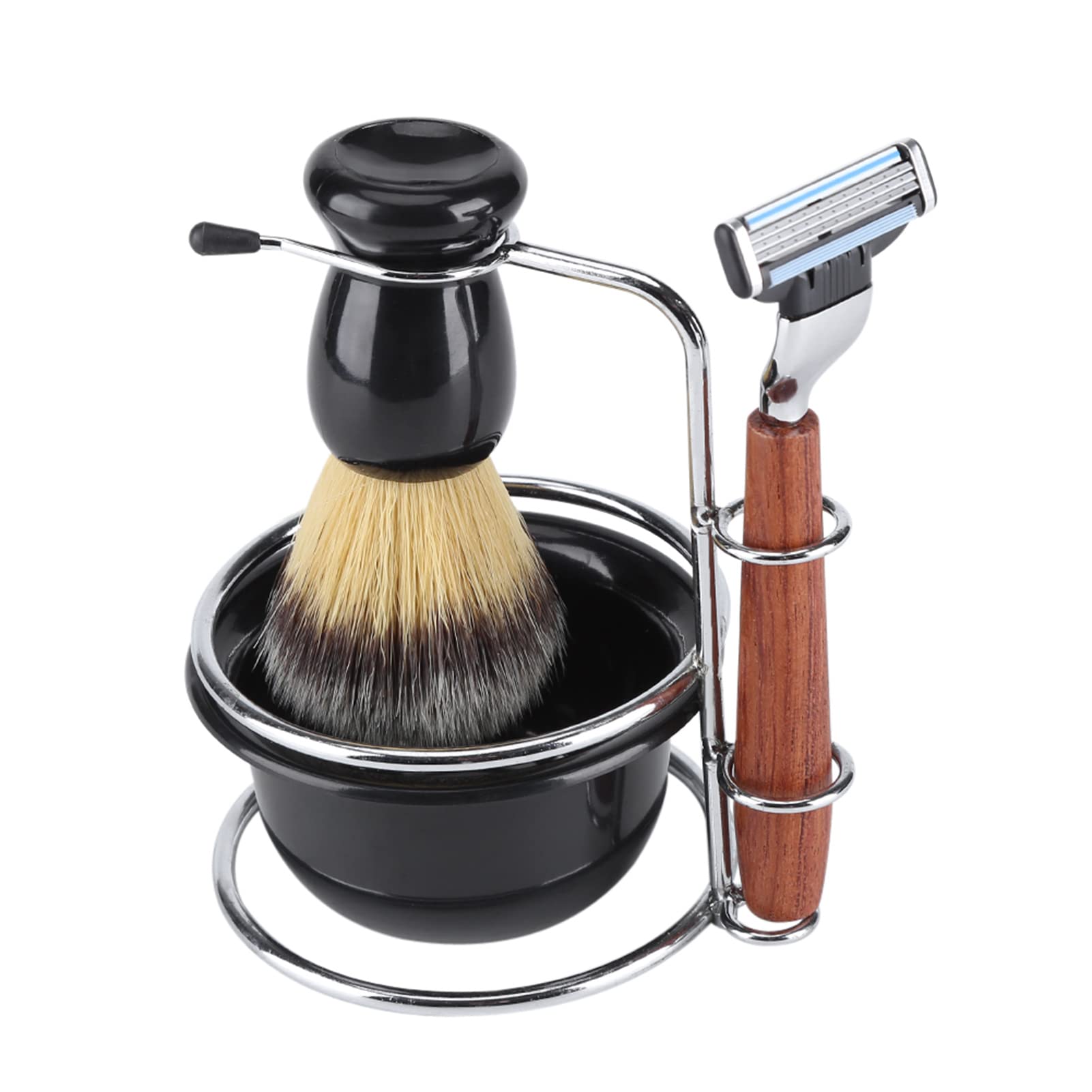 Kit De Afeitado Manual Para Hombres, Kit De Maquinilla De Afeitar Manual De Seguridad, Kit De Afeitado Para Hombres, Juego De Afeitado En Húmedo, Soporte De Acero Inoxidable, Juego De Cuencos