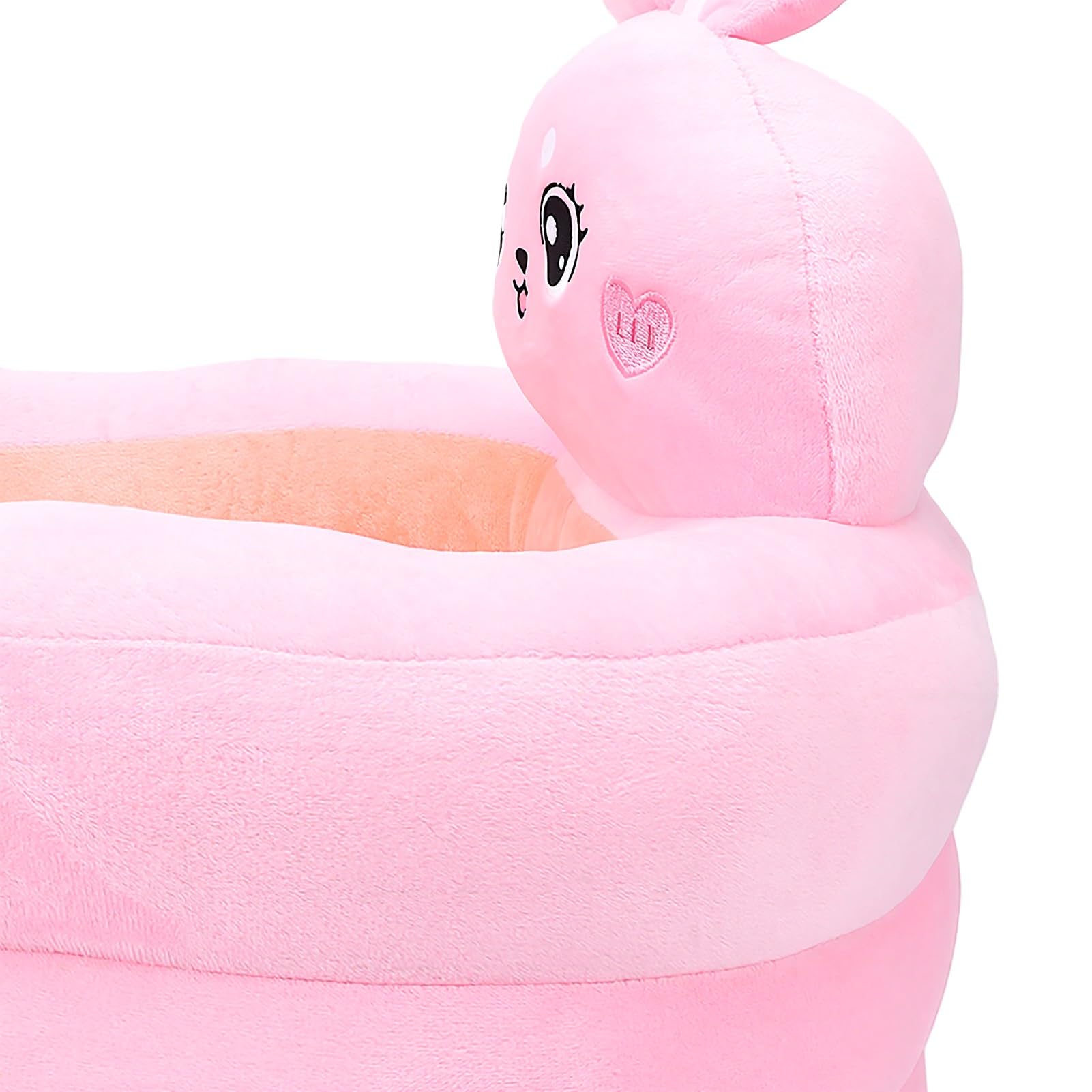 Annadue Sedia per Bambini Che Impara a sedersi. Seggiolino in Morbido Peluche per Bambini con Supporto per la Schiena per Coniglietto Rosato dell'asilo Nido (Coniglio rosato)