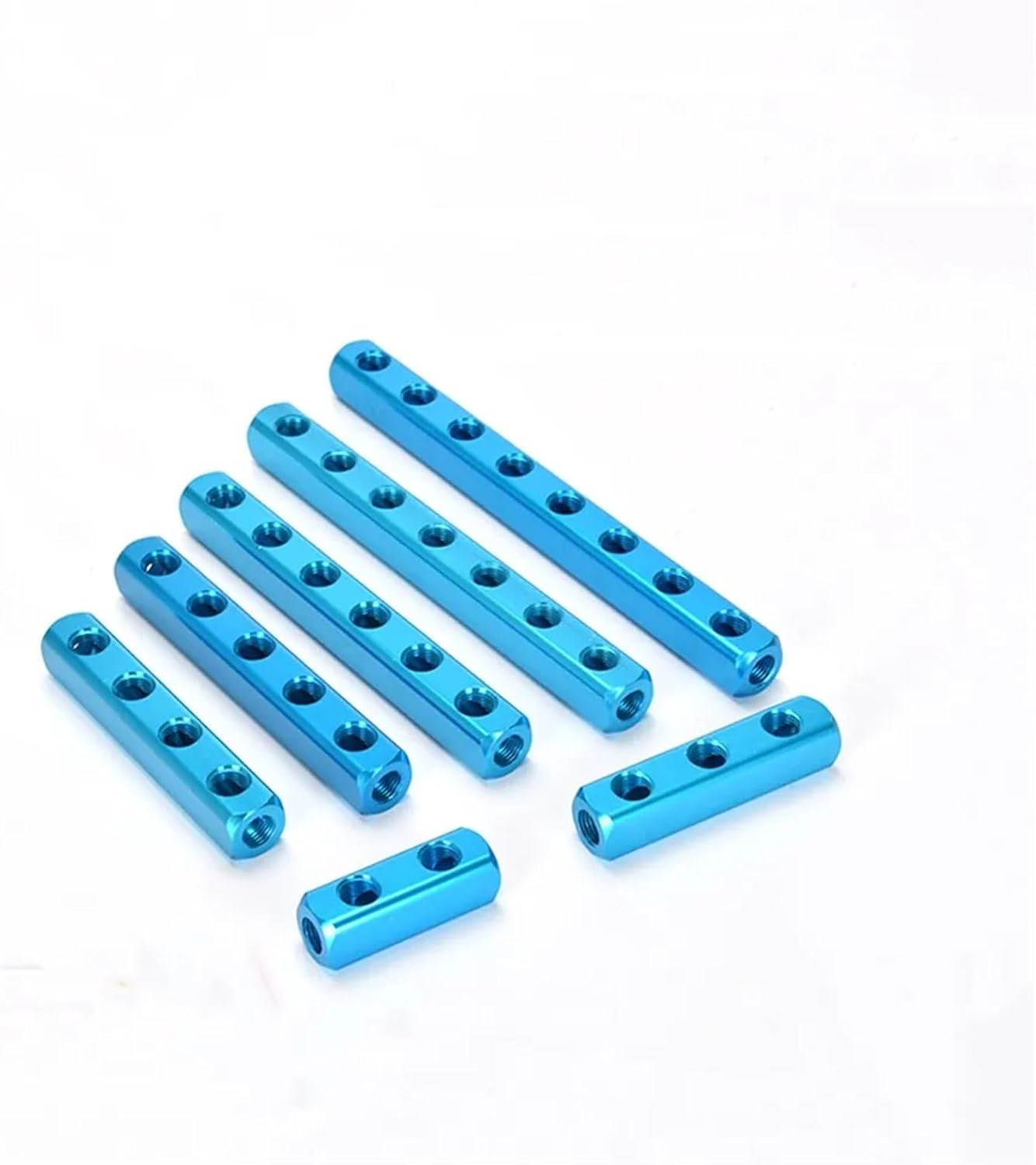 Collecteur D'air Comprimé 6 Voies 9 Ports - Filetage 1/4 BSP, Couleur Bleue, Pour Compresseur, Neuf