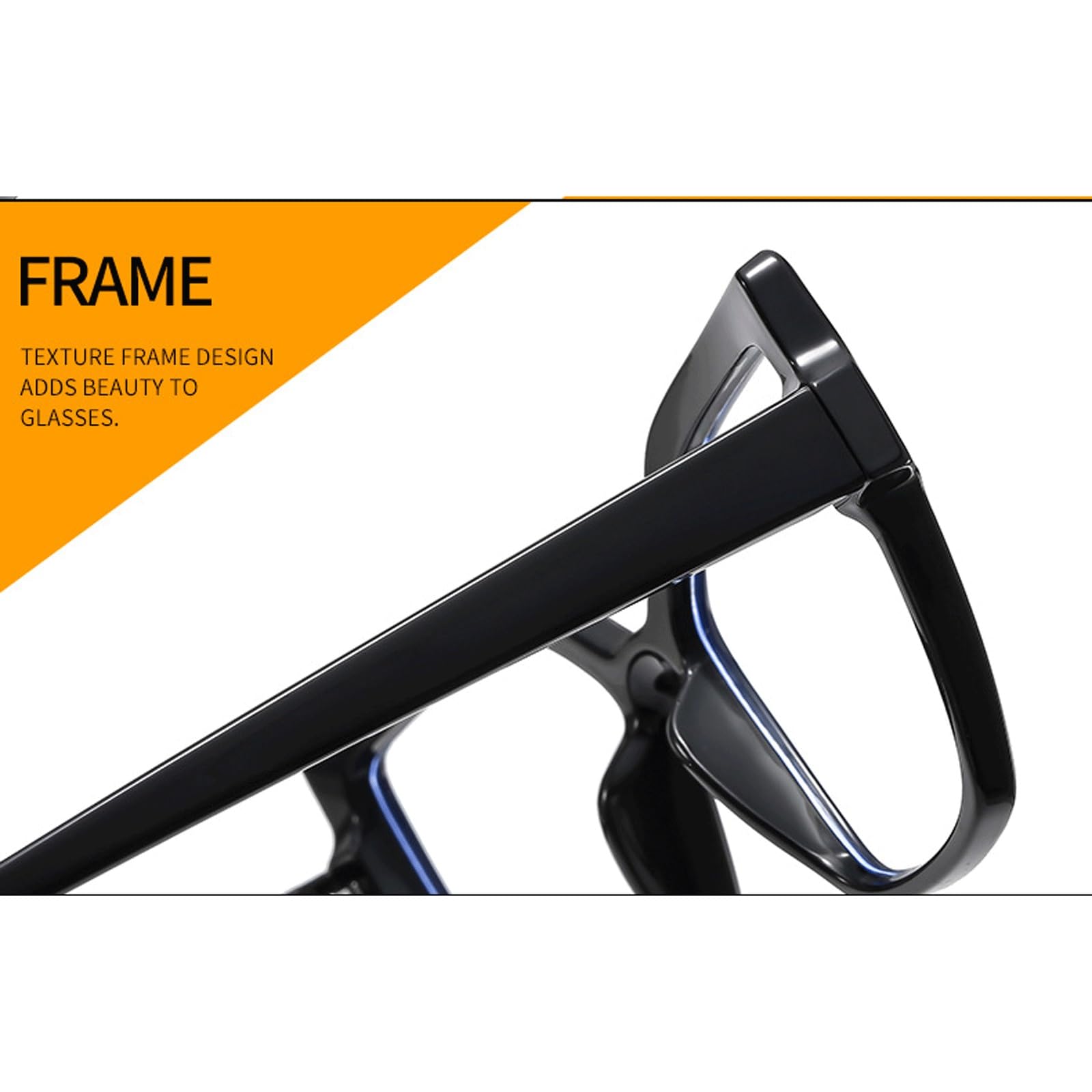 Monturas de Gafas Retro Anteojos Grandes sin Receta | Gafas con lentes de PC for computadora, gafas de lectura de borde completo, unisex(C1 Black)