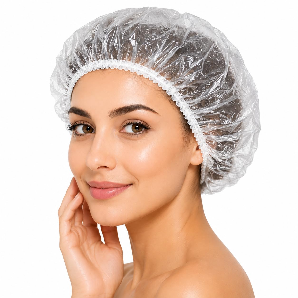 Shower Cap (Pack Of 50) - Reusable Waterproof Bath Cap for Women and Men - Shower Cap for Hotel, Spa, Salon & Bathroom-image-10