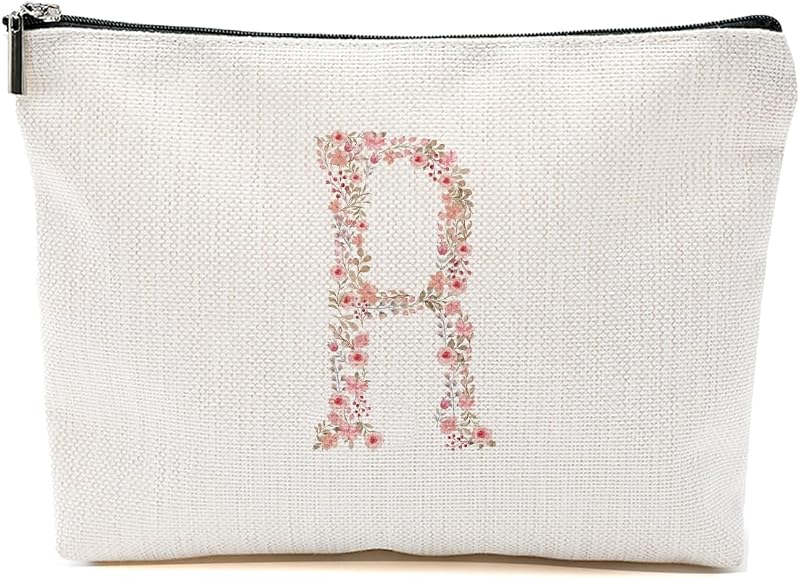 Necessaire de maquiagem CSHVJ Flower R com zíper e monograma, 1 unidade