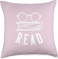 Vista 1 de Read Book Readers Books Reader Glasses Pink Throw Pillow