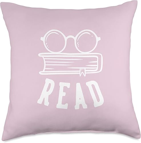 Read Book Readers Books Reader Glasses Pink Throw Pillow