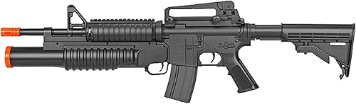 Miniatura 3 de BBTac Rifle eléctrico de Airsoft con lanzador redondo Burst 3, sistema de riel, potente disparo AEG de 0.236 in BBS