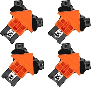 4 Pack Corner Clamp for Woodworking, 90 Degree Right Angle Clamp, Light-Duty Single Handle Wood Clamps, Adjustable Spring Loaded Woodworking Clamp, Frame Cabinet Wood Tools Accessories