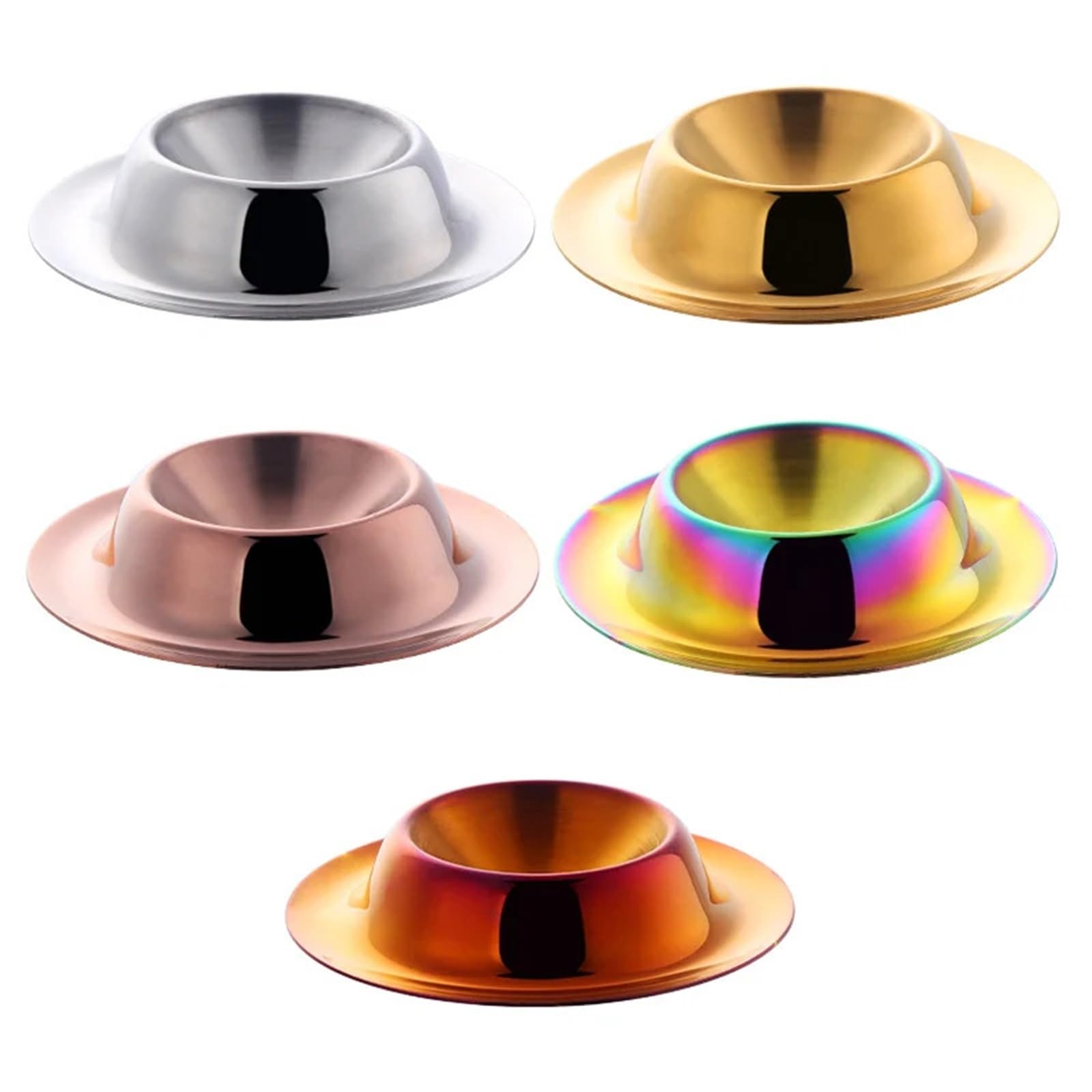 Eierbecher, 4PCS Robuste Küche Gekochte Metall Halter Frühstück Ei Dessert Eis(Mix Color 5pcs)
