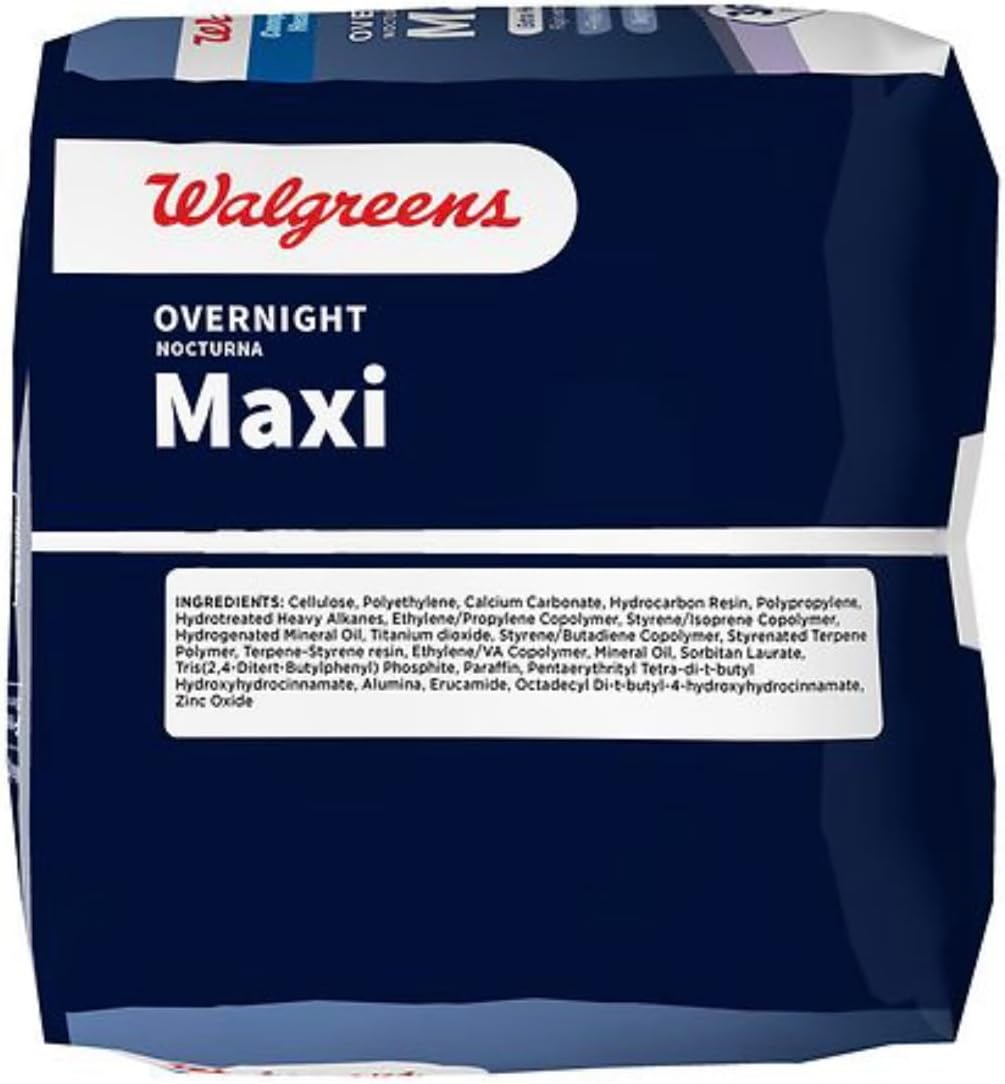 Overnight Maxi Pads, Extra Heavy Flow, Size 5, 36 Count (Pack of 2) Total of 72 Count