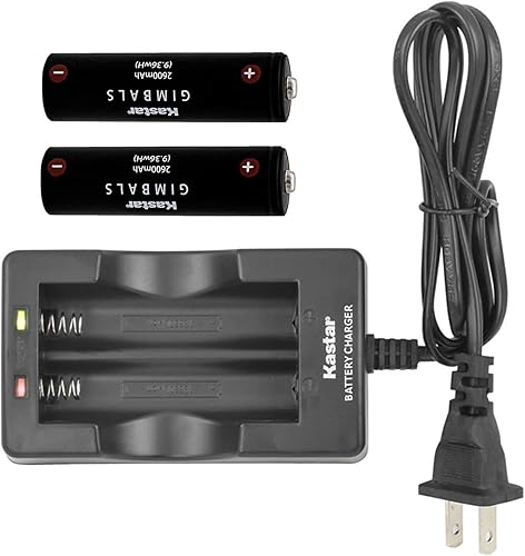 Kastar Paquete de 2 baterías y cargador de pared de CA de repuesto para estabilizador de cardán Feiyu AK2000, estabilizador de cardán Feiyu AK4000,