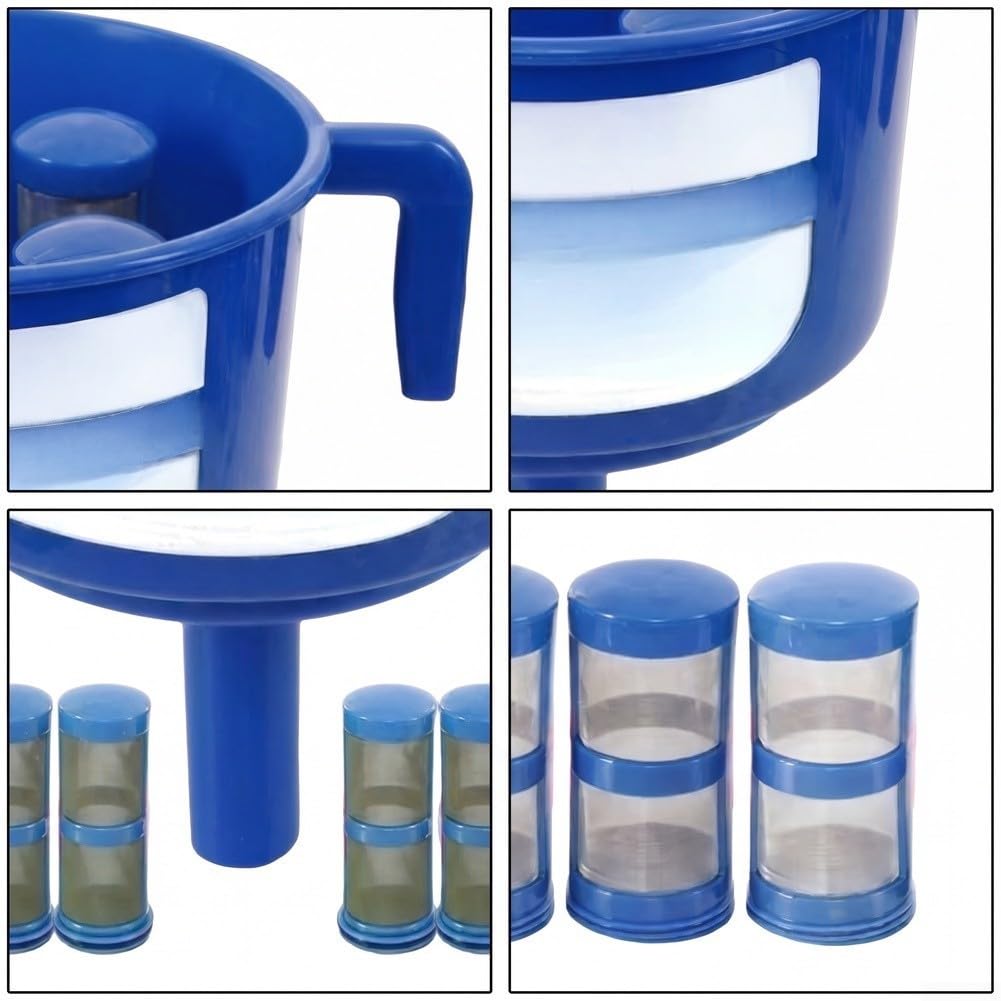 Strumento separatore di olio a imbuto con 4 elementi di filtraggio a doppio strato per filtro, sistema di lucidatura portatile in plastica antiruggine 12
