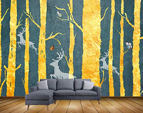 Beibehang Exclusive BRZ0114 Beautiful Trees Deer Butterflie HD 3D Wallpaper(121 cm x 91 cm)