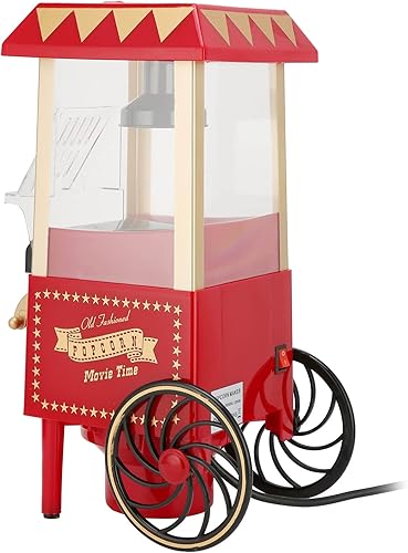 Miniatura 2 de Máquina automática de palomitas de maíz, máquina retro de palomitas con cubierta superior desmontable y agitación automática, fabricantes de maíz