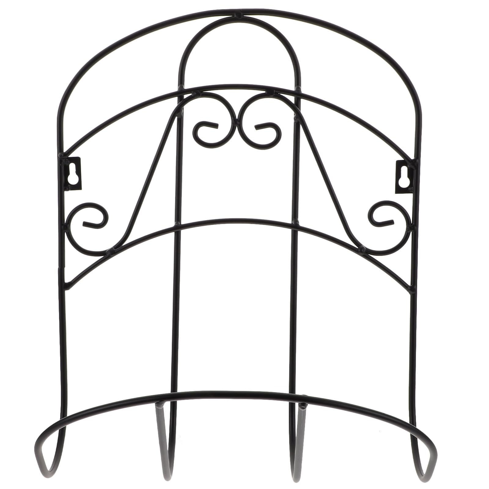 Supporto da Parete per Tubo da Giardino in Ferro Nero Robusto