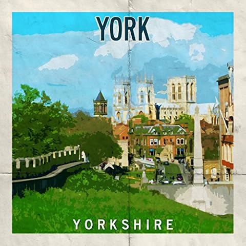 York Retro Poster Greeting Card Cover