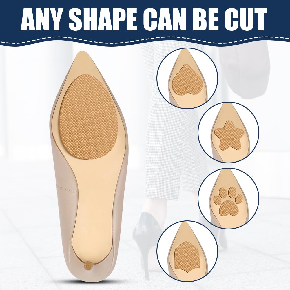 Flintronic 5 protezioni antiscivolo per suola per scarpe, autoadesive, antiscivolo, per riduzione del rumore, suola fai da te per tacchi alti, stivali (cachi)