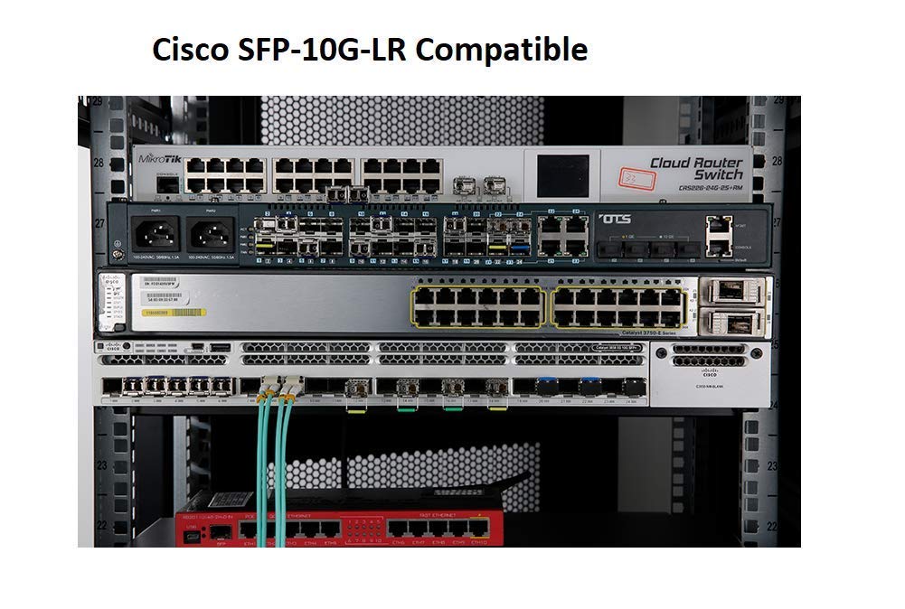 Elfcam® - 2 Stück, 10G SFP+, 10GBase-LR, Glasfaserkabel Duplex LC/UPC Singlemode (OS2) Stecker, 1310nm DDM 10KM