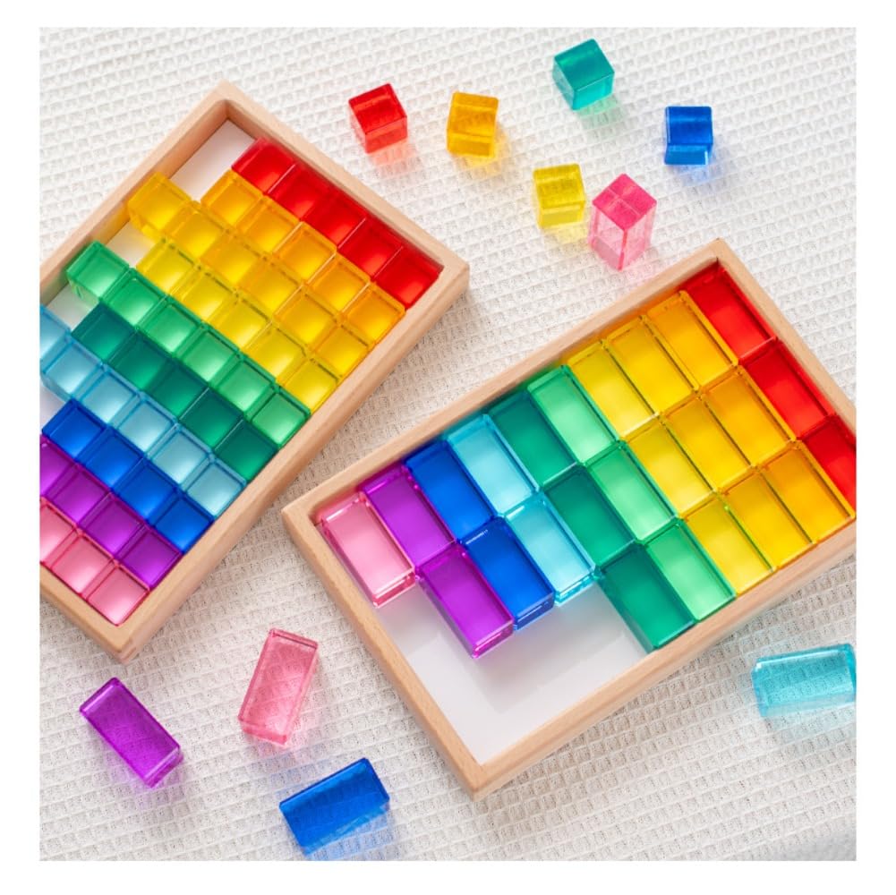 Amazon | Yobuisg ジュエル積み木 レインボークリスタルアクリル