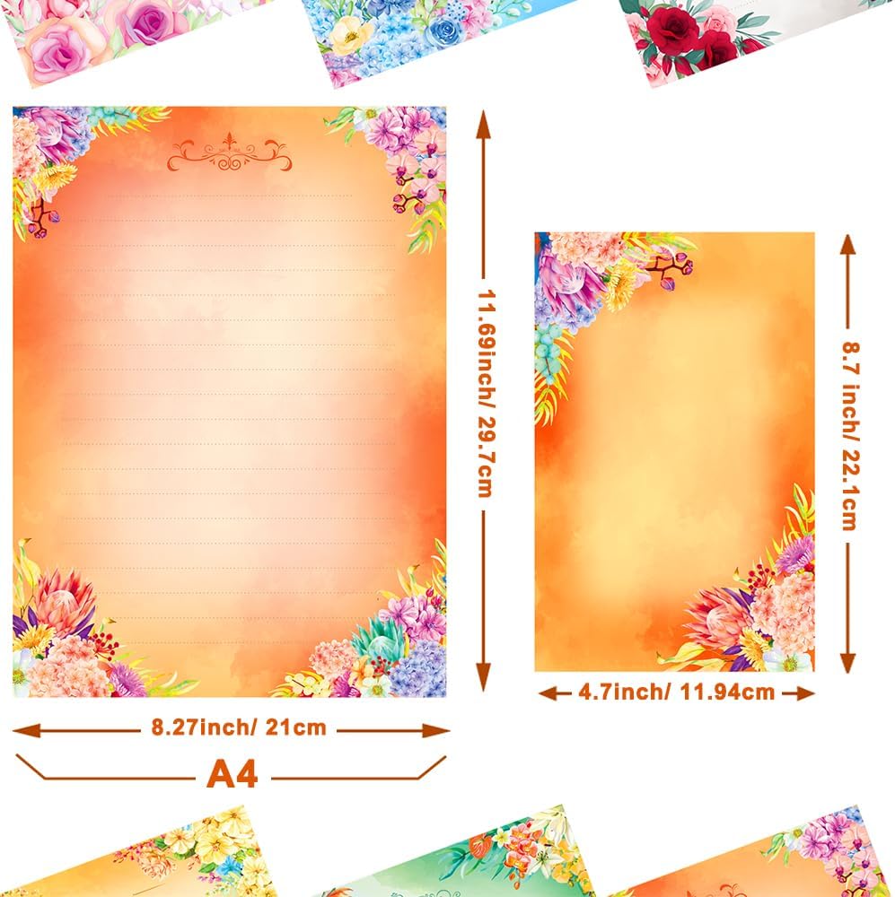 ANZON MORIES 60 Pieces A4 Cute Stationary Paper and Envelope Set image 4