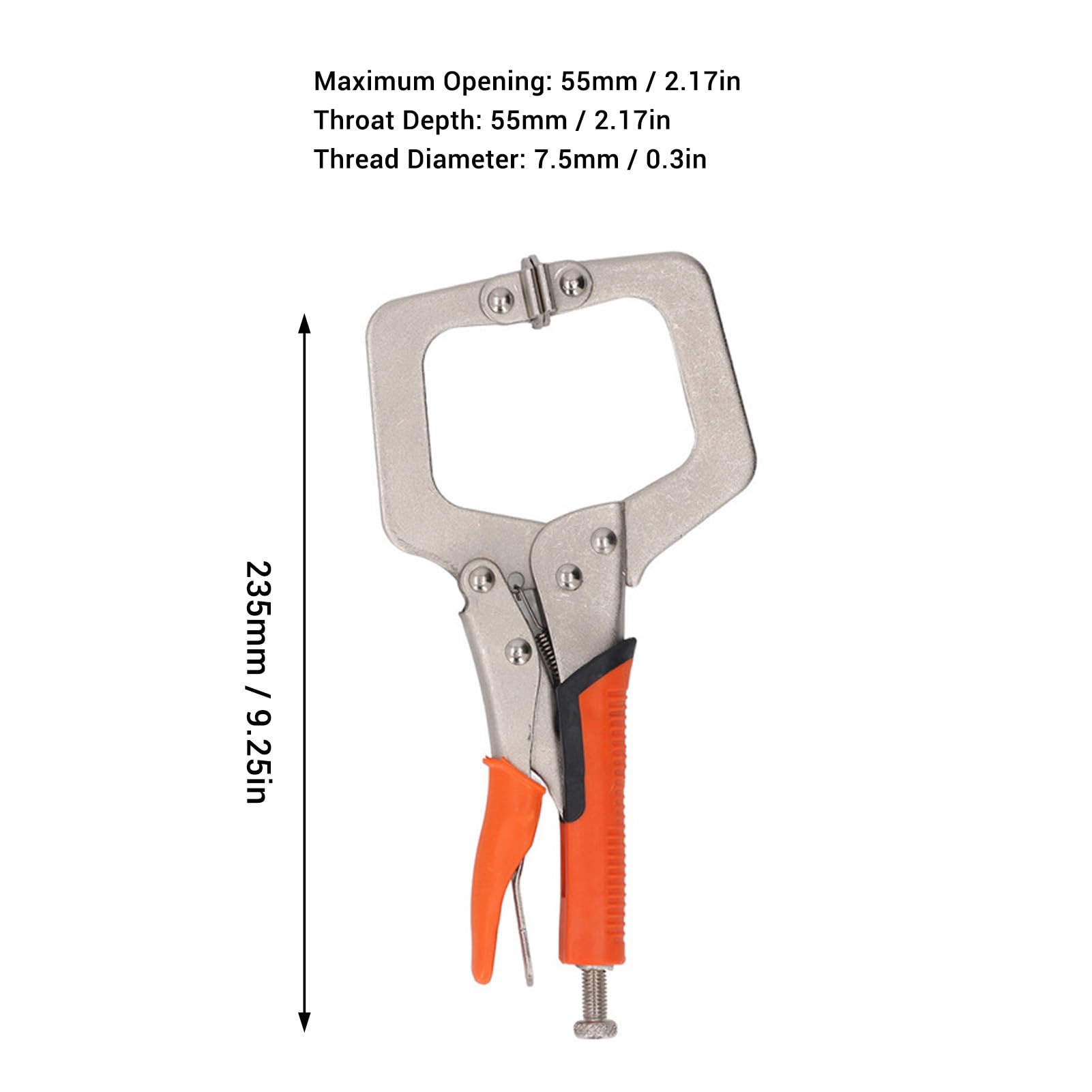 Heavy Duty C Clamp, Effortless Clamping, Accurate Pressure Distribution, Fine Tune Your Clamping Experience, 2Pcs Set with Rotating Pads for Welding, Woodworking (9in)