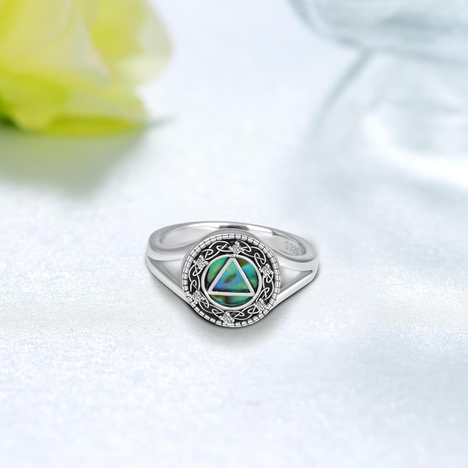 Sobriety Gifts for Women 925 Sterling Silver Alcoholics Anonymous Ring AA Sobriety Jewelry Gifts for Women