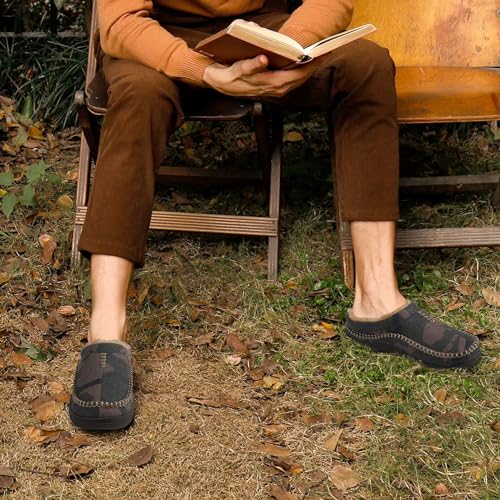 Image of Zigzagger Men's Slip On Moccasin Slippers Indoor Outdoor
