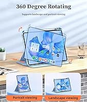 Vista 4 de AnMengXinLing Funda de teclado para iPad Air de 11 pulgadas 2025 (M3)2024 (M2)Air 5Air 4Pro 11, funda giratoria con teclado redondo desmontable
