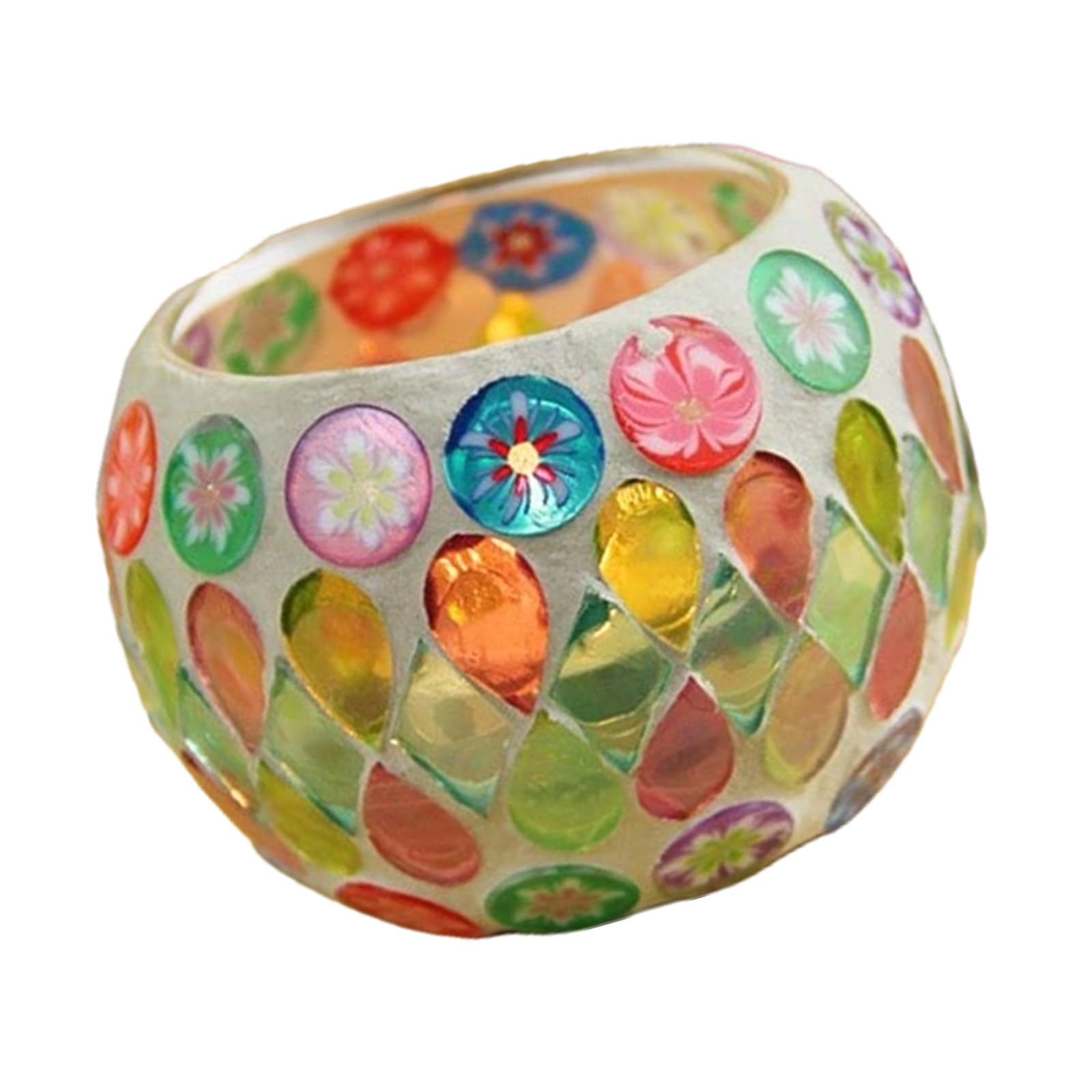 carotoe Unique Glass Candlestick with Artistic Colorful Designs for Long Service Home Use and Stable Base Colorful Candleholder