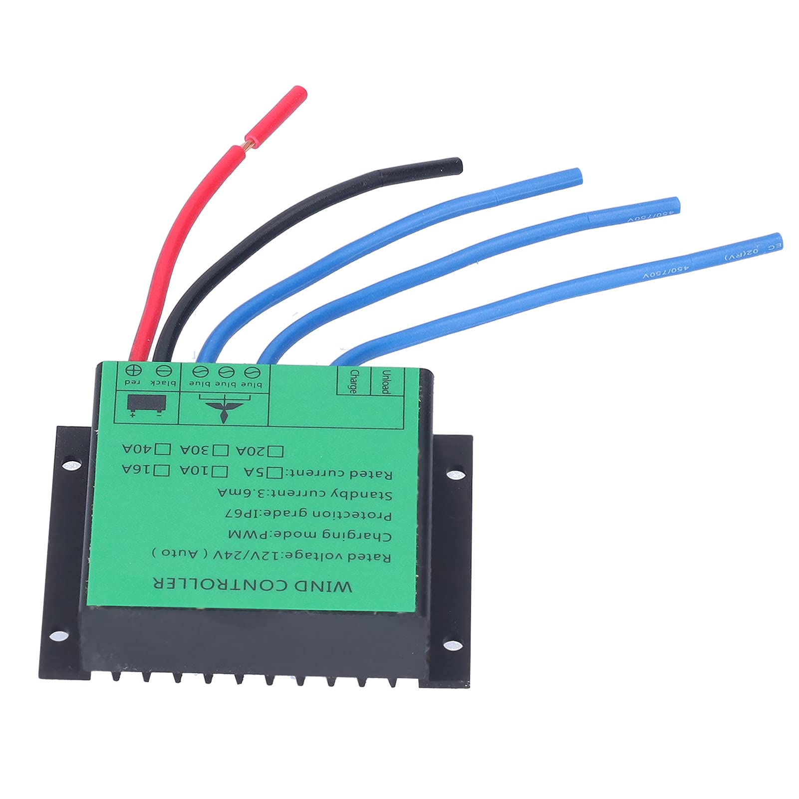 Walfront 100W‑400W 12V /24V Controller per Turbine Eoliche, IP67 Regolatore di Carica per Generatore Eolico, Regolatore di Carica (40A)