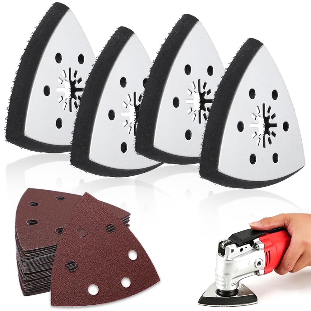Lastra abrasiva triangolare, multiutensile da 93 mm, con carta abrasiva triangolare per levigare superfici, metallo, plastica e pietra