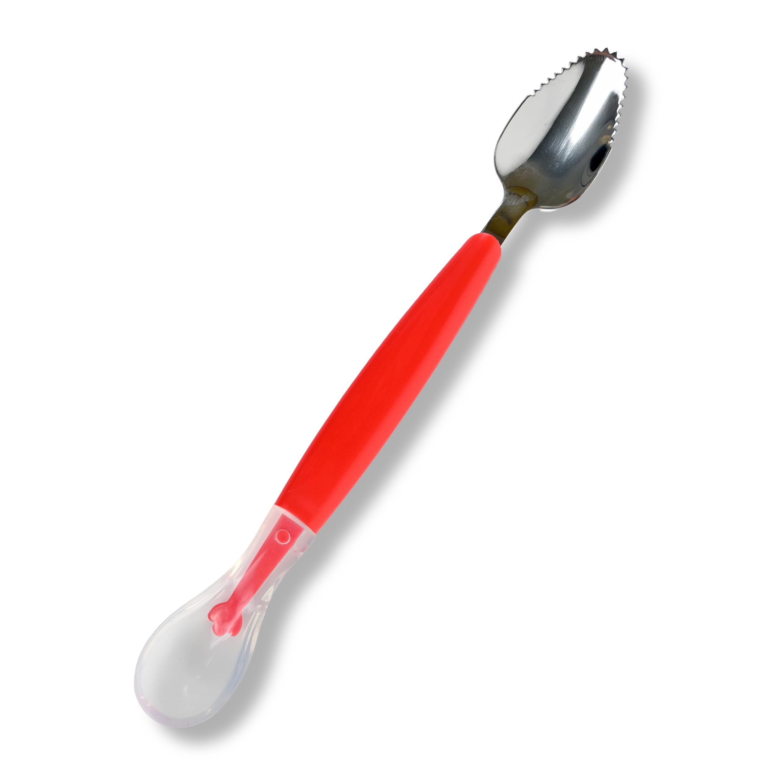 Rm toysDouble Headed Baby Spoon Silicone Soft Baby Fruit Scraping Mud 2 in 1 Feeding Spoons Training Scrapping Fruits Children Babies for Gifts Multicolor - 19.5 Cm (2)-image-27