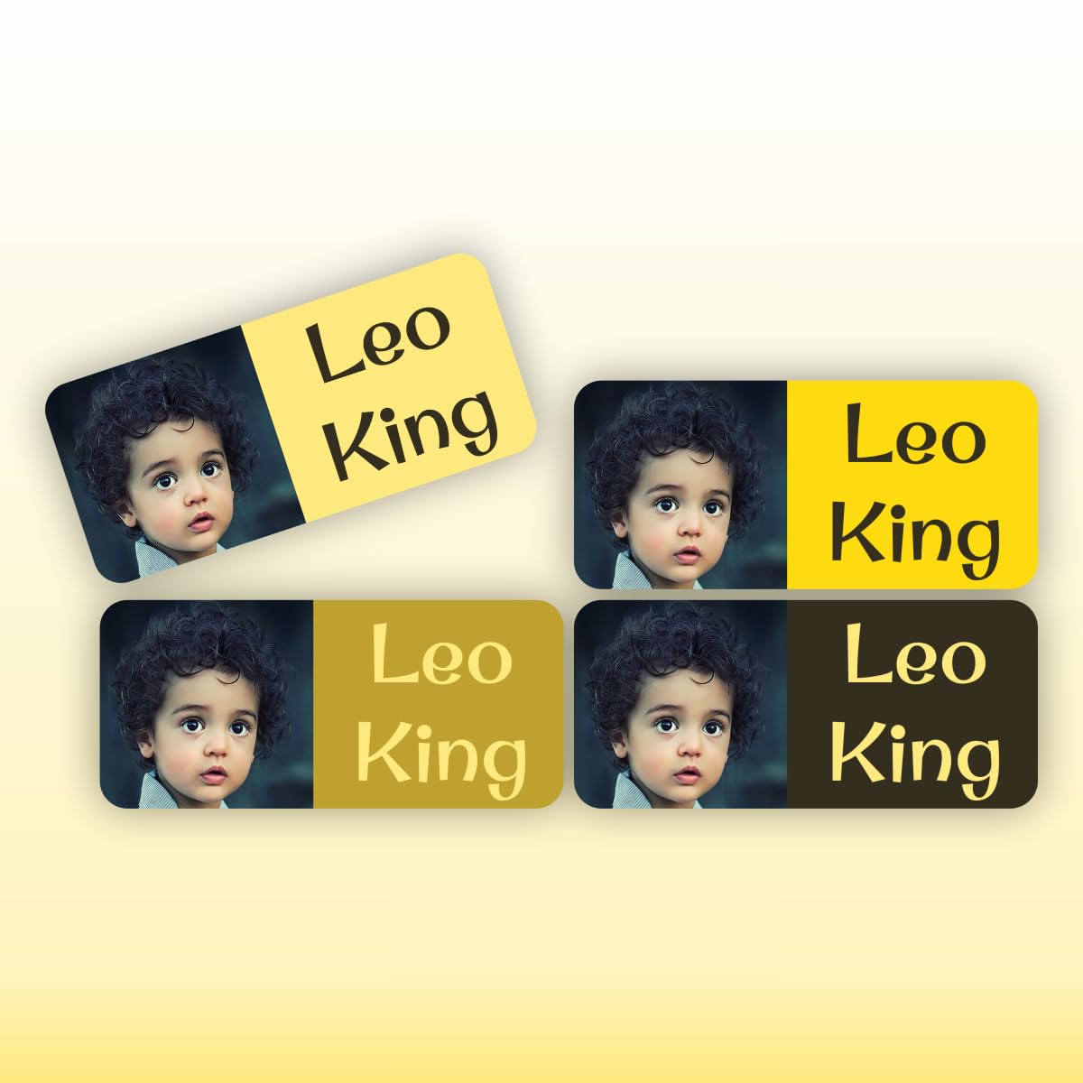 SupaTags (Yellow) | Sticky Name Labels for Clothes & Items (51 Labels) Personalised and Washable Clothing Kids Name Stickers, Stick on Tags School (Photo Upload)