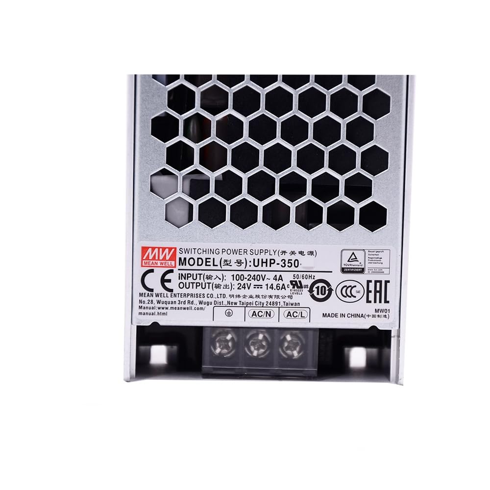 MEAN WELL UHP Bloc d'alimentation à découpage 350 W, sortie unique AC/DC UHP-350-24 24 V 14,6 A, transformateur de pilote d'alimentation fermé avec fonction PFC