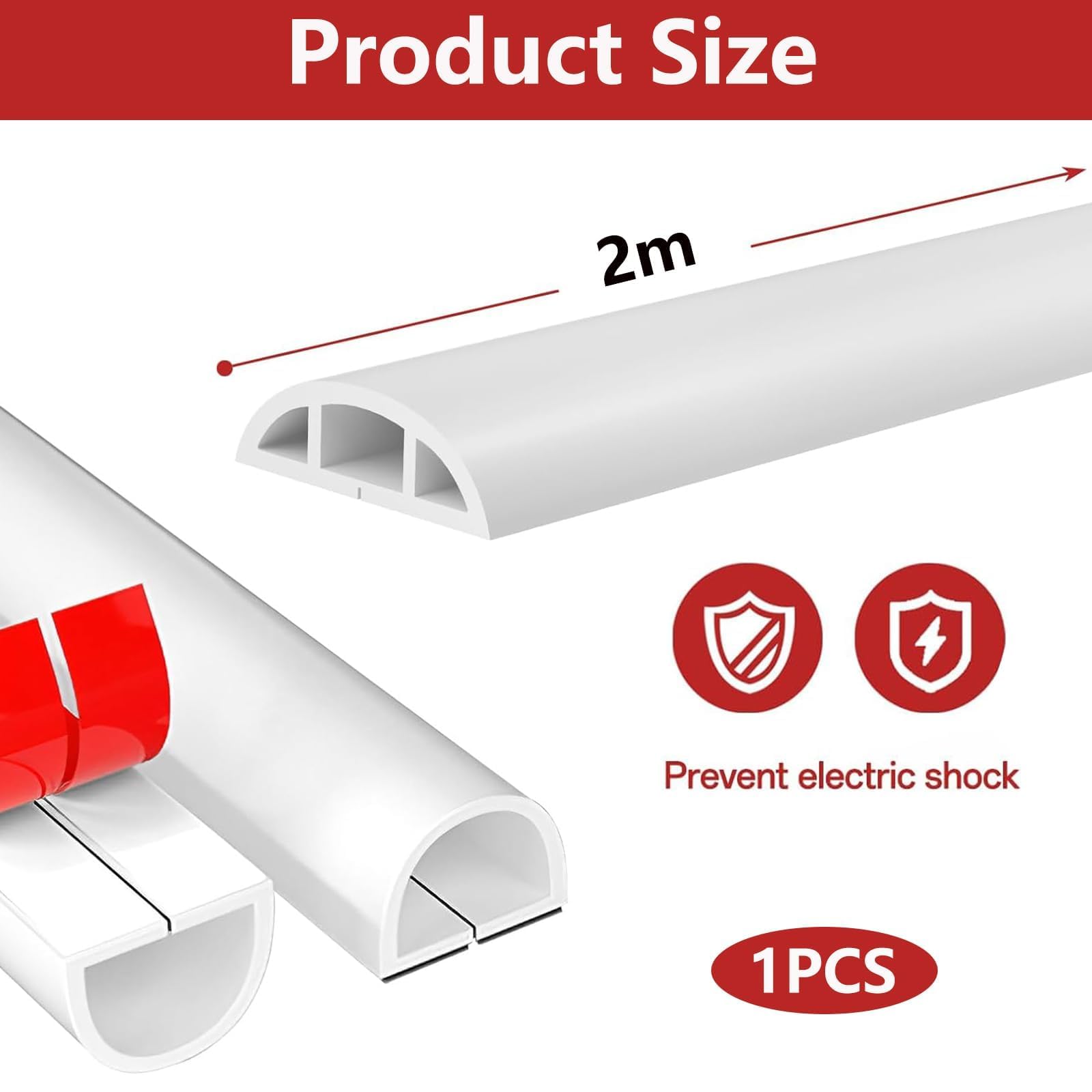 Mini White Conduit Trunking(2m) - Image 2