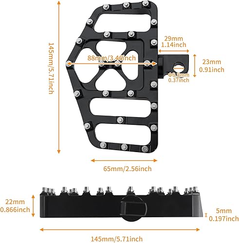 Miniatura 6 de HCmotorku Estribos para motocicleta MX anchos para fuera de carretera CNC para pasajeros, estribos traseros, estribos de piso para Harley Touring,