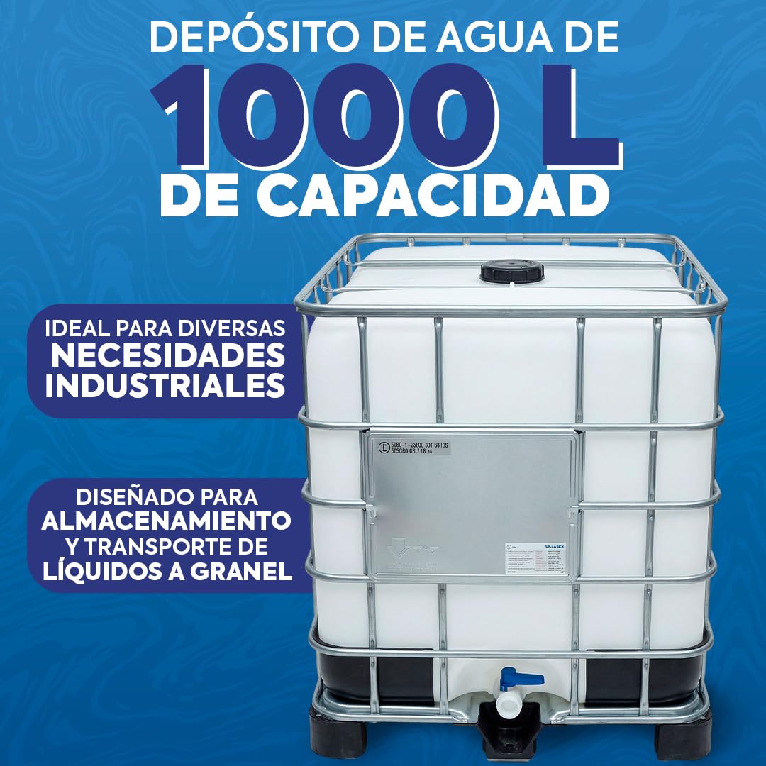 Contenedor depósito de 1000 litros IBC-GRG con palet de plástico