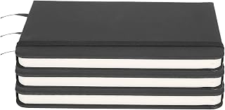 Emoshayoga Business Notepad Hardcover Notepad 3Pcs Strap Notebook A6 Compact Size Notebook Office Notes Diary for Writing(black)