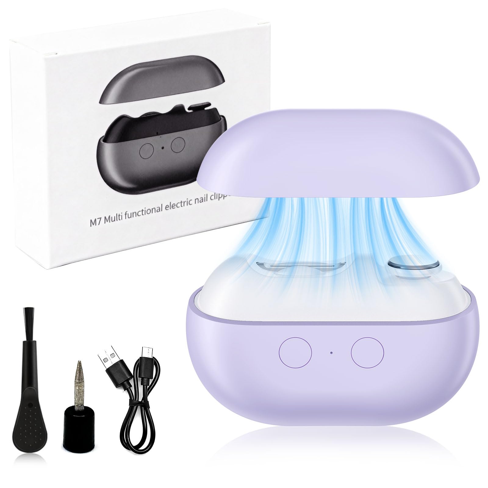 2026 Electric Nail Clipper,Easy Clip Nail Clippers,Easyclip Smart Nail Clipper with LED Light & Nail Scraps Storage,Painless Toe & Fingernail Trimmer for Seniors,Adults and Kids(Upgraded-purple)