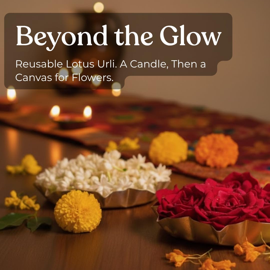 Lotus Urli Candles: Jasmine & Rose Scent - Gift Set -3