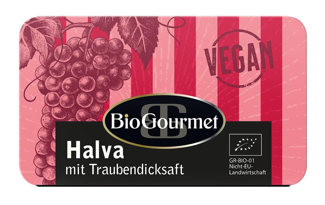 BioGourmet Veganes Halva aus Griechenland, mit Traubendicksaft gesüßt, Bio, 1 x 75 g