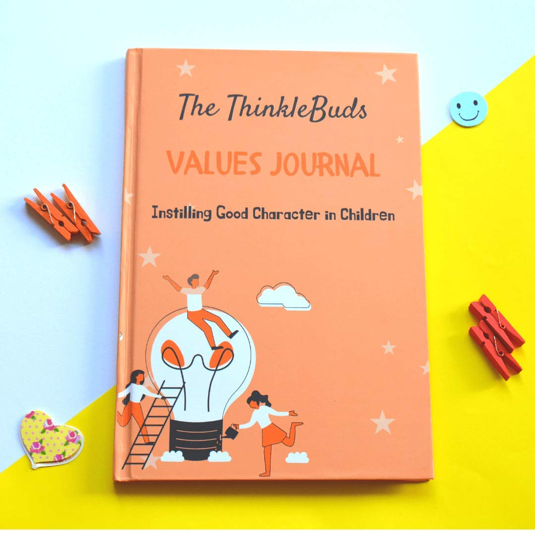 ThinkleBuds Values Journal activity books for 6+ year old - reading books for 5+ year old, moral story books for kids, journal for kids to nurture values like Honesty, Respect, Courage, Resilience in them.