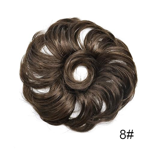 Miniatura 2 de Extensiones de cabello sintético con banda de goma elástica, extensiones de cabello sintético con banda elástica para coleta de caballo despeinadas