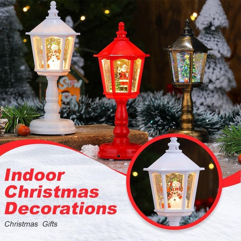 Lampada da tavolo a tema natalizio con musica, luce decorativa luminosa per feste in casa