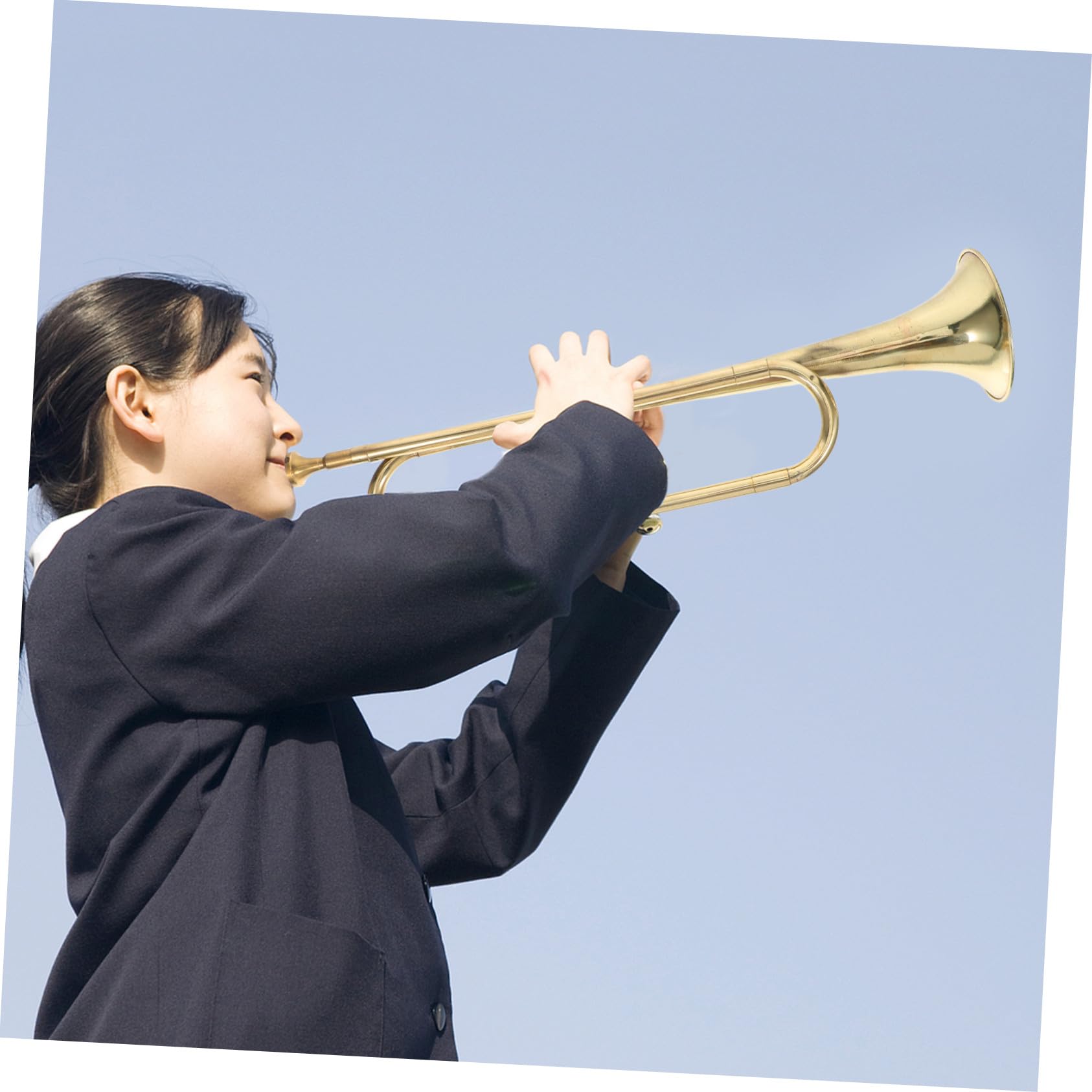 STOBAZA Tromba per Bambini in Metallo Oro Bocchino Casuale, Strumento Musicale Creativo e Conveniente per Principianti a Feste e Scuola Stili multipli