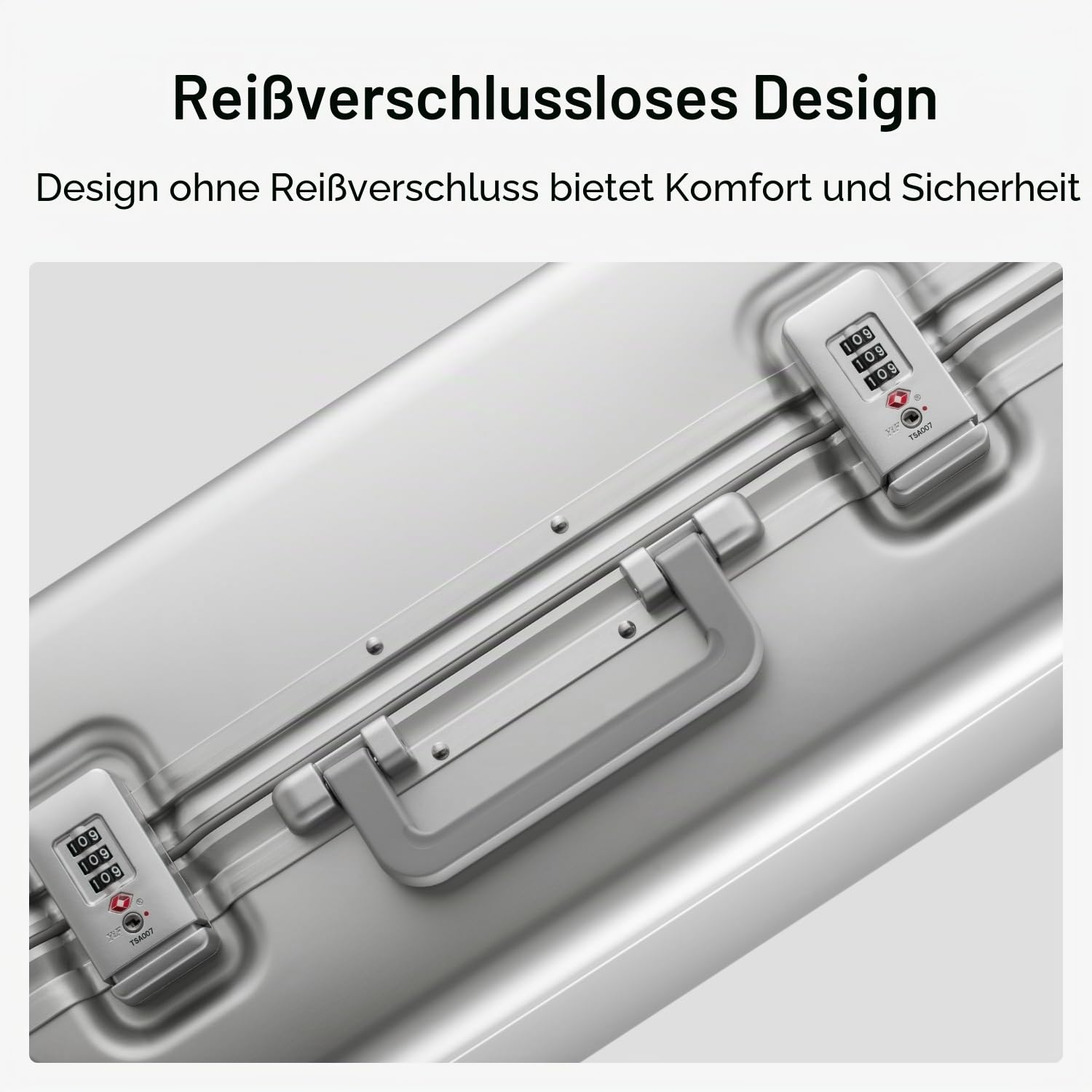 LEVEL8 Koffer Aluminium Handgepäck Koffer Trolley mit Doppelte TSA, Alu Reisekoffer Business Cabin Trolley Hartschalenkoffer Reißverschlussloses Gepäck (55cm,35L,Silber)