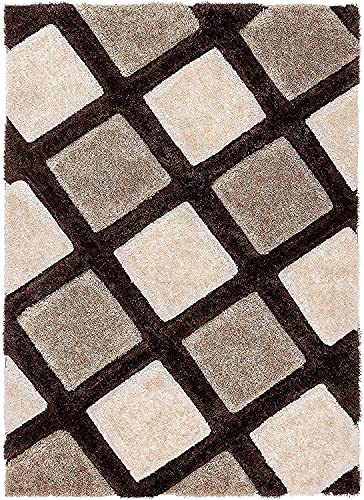 Image of Shaggy Rugs 4X6 FEET Soft and Cozy Carpet for Living Room & Hall, Bedroom, and Kids Room Non-Slip, High Pile, Machine Washable, Perfect for Any Room (Brown Beige)