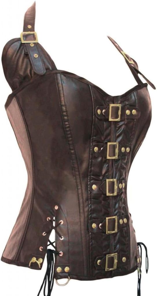 Kafeimali Women's Halterneck Buckle-up Steampunk Corset Bustiers - Image 2