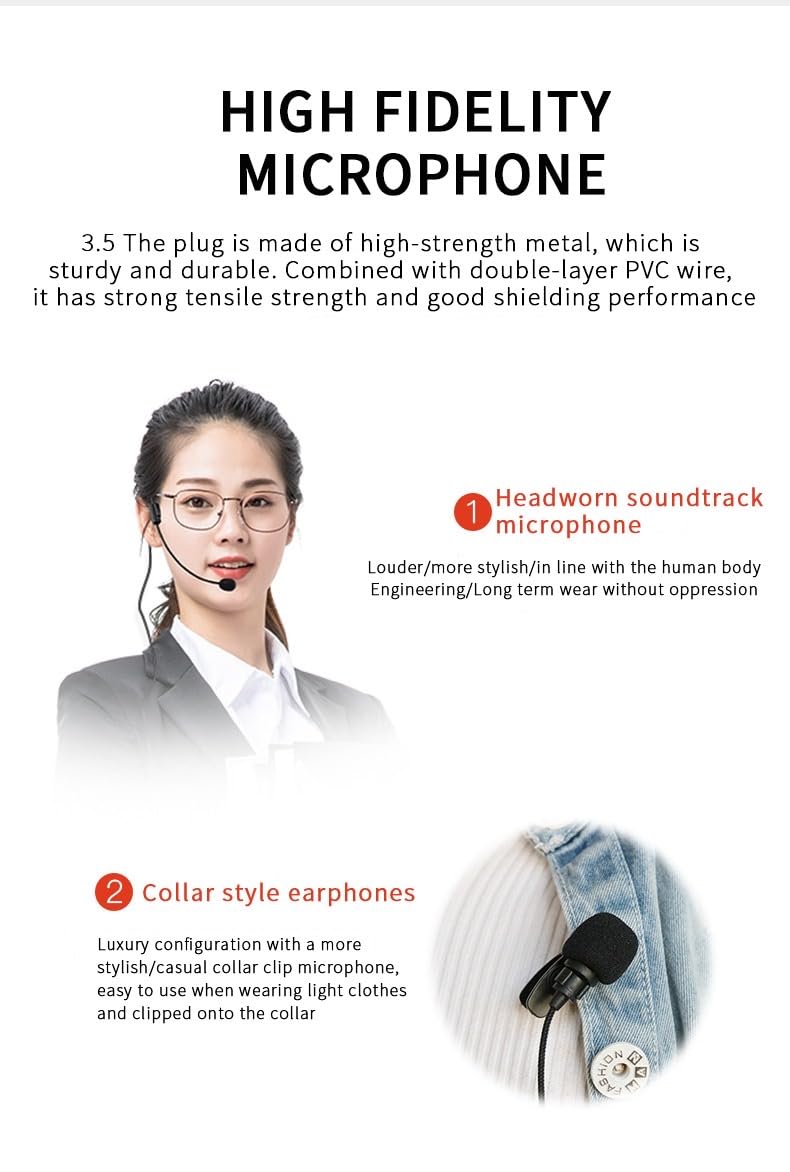 Voice Amplifier Wired Mini Portable Rechargeable with Personal Wired Microphone for Teachers, Classroom, Presentation, Tour Guides, Meeting, Coaches. - Image 5