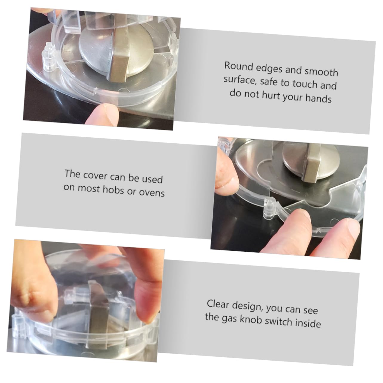 4Pcs Gas Knob Protective Cover Heat Resistant Safety Stove Knob Protector Transparent Design for Gas Cookers Essential Safety Kitchen Accessory
