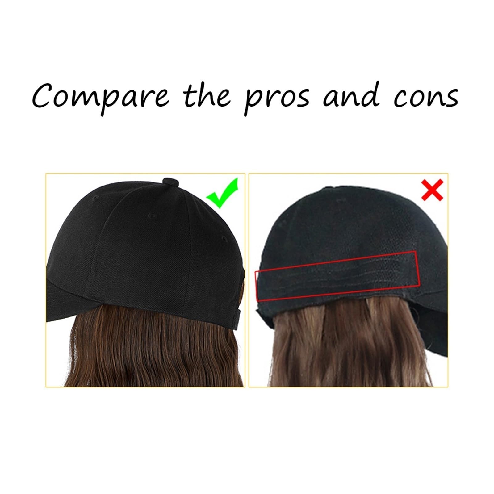 Wig Cap Gorro de pelo largo Sombrero vacaciones largas Cuerpo Moda Señora Cabeza Juegos cabello peluca(1)